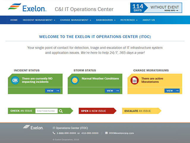 Exelon operations dashboard