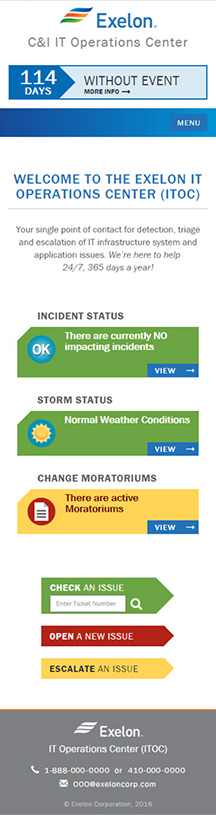Exelon operations dashboard