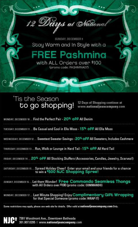 National Jean Company holiday email