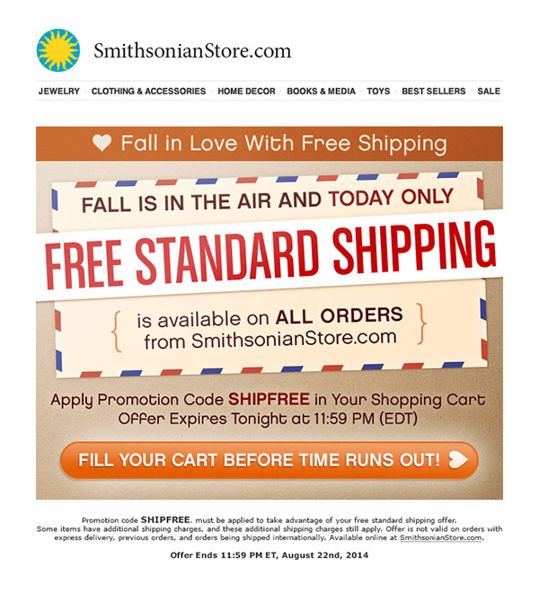 Smithsonian retail email