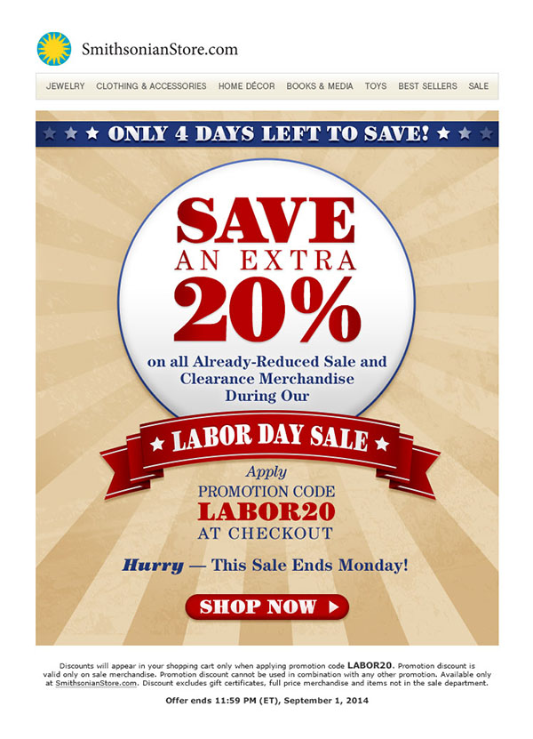 Smithsonian retail email